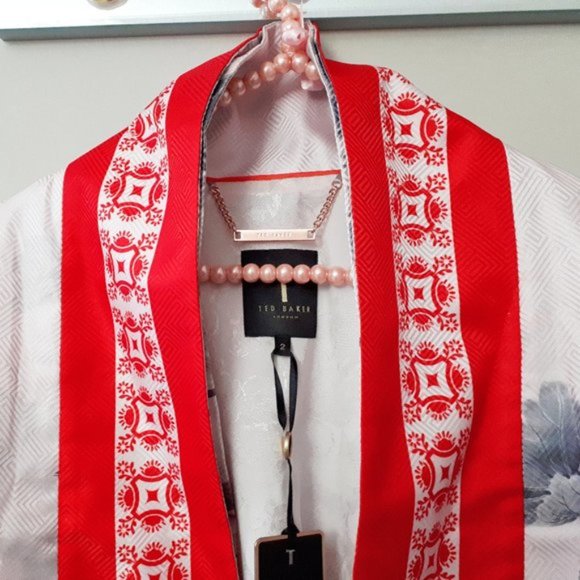 NWT Ted Baker London printed self-tie draped kimono jacket - Picture 12 of 16